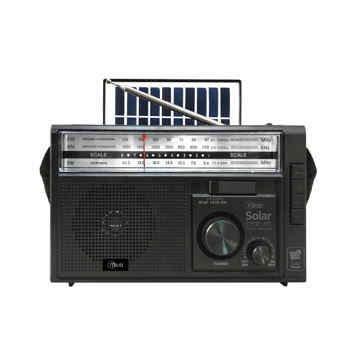 MLAB - RADIO PORTÁTIL SOLAR ENERGY-LIGHT 1970´S BT/FM/USB/USB-C 09472