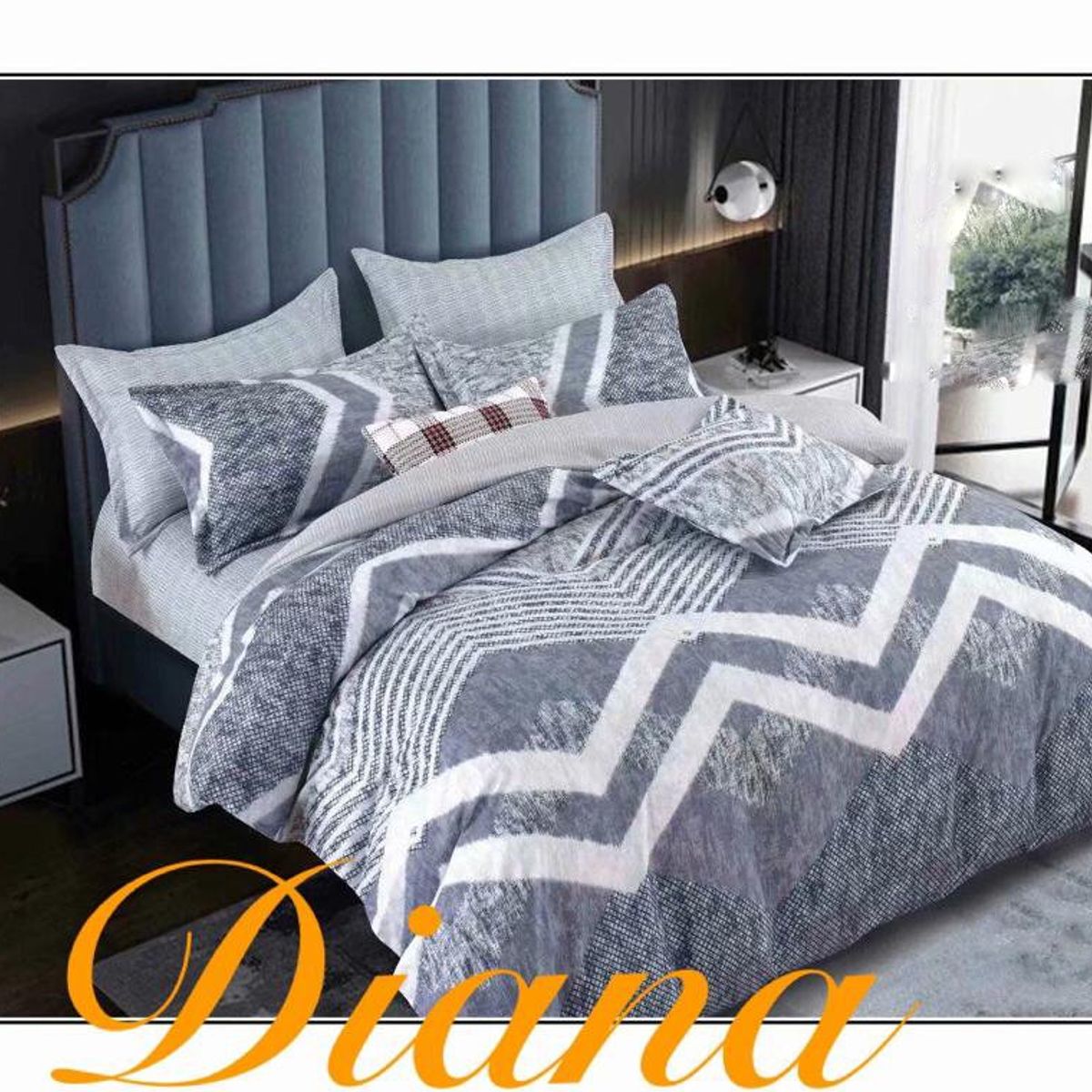 GENERICO - CUBRECAMA QUILT DE VERANO DELGADO DISEÑO ZIGZAG GRIS 1.5 PLAZA