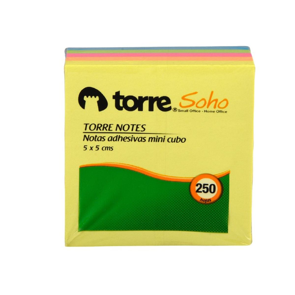 TORRE - Notas Adhesivas Neón 5 Colores 5x5cm Torre 250Hj