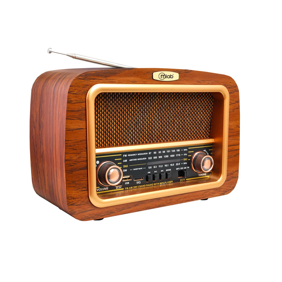 MLAB - RADIO PORTÁTIL RETRO NOSTALGIC 1950´S BT/FM/USB/USB-C 09470