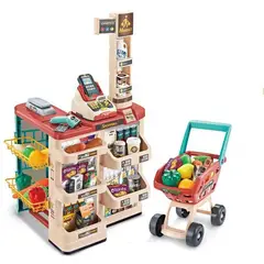 GENERICO - Supermercado Con Carro De Compras 48 Piezas Didáctico