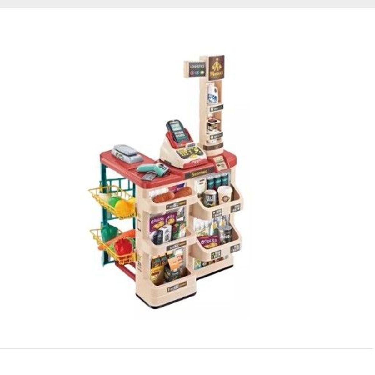 GENERICO - Supermercado Con Carro De Compras 48 Piezas Didáctico