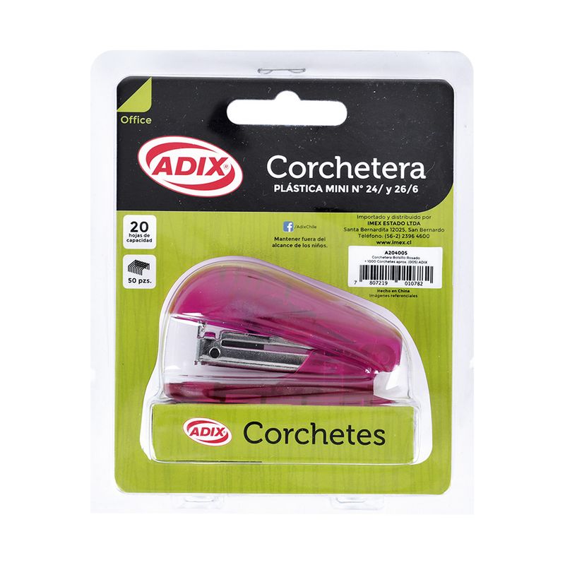 ADIX - Corchetera Bolsillo y Corchete Rosado Adix