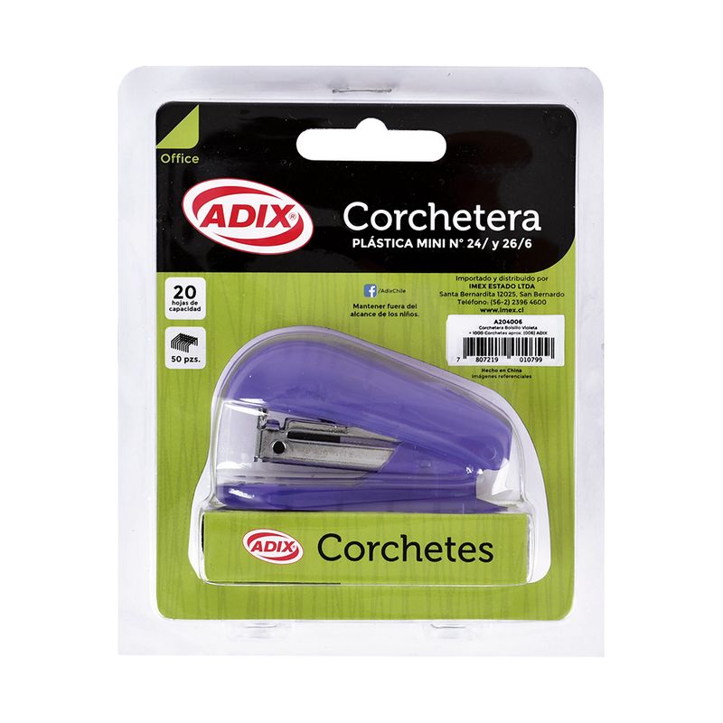ADIX - Corchetera Bolsillo y Corchete Violeta Adix
