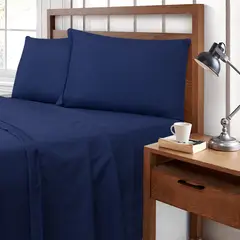 TEXTIL RANCO - Juego de Sábanas Azul 144 Hilos plazas - Basic Hotel