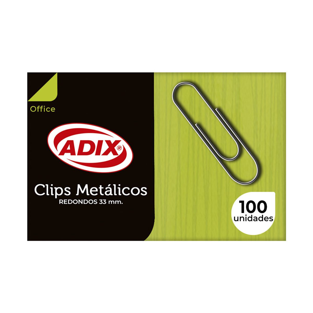 ADIX - Clip Metal 33mm Punta Redonda 100u Adix