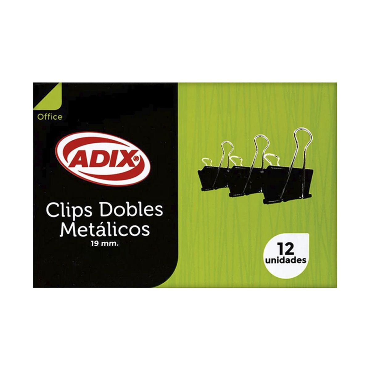 ADIX - Clip Doble Mariposa 19mm Negro 12u Adix