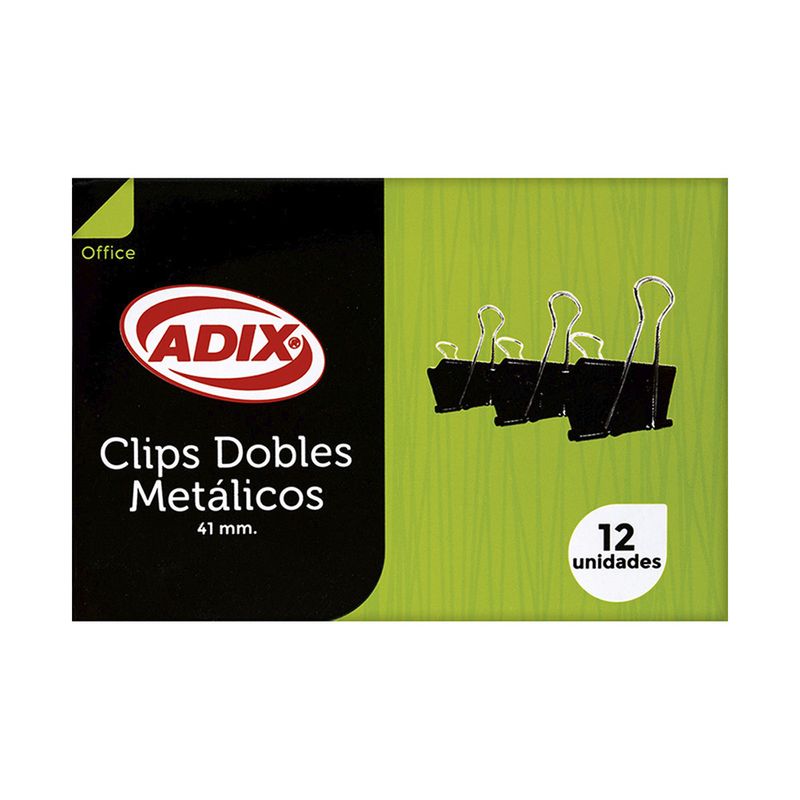 ADIX - Clip Doble Mariposa 41mm Negro 12u Adix