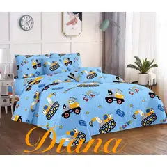 GENERICO - CUBRECAMA QUILT DE VERANO DELGADO DISEÑO INFANTIL MAQUINAS 1.5 PLAZA