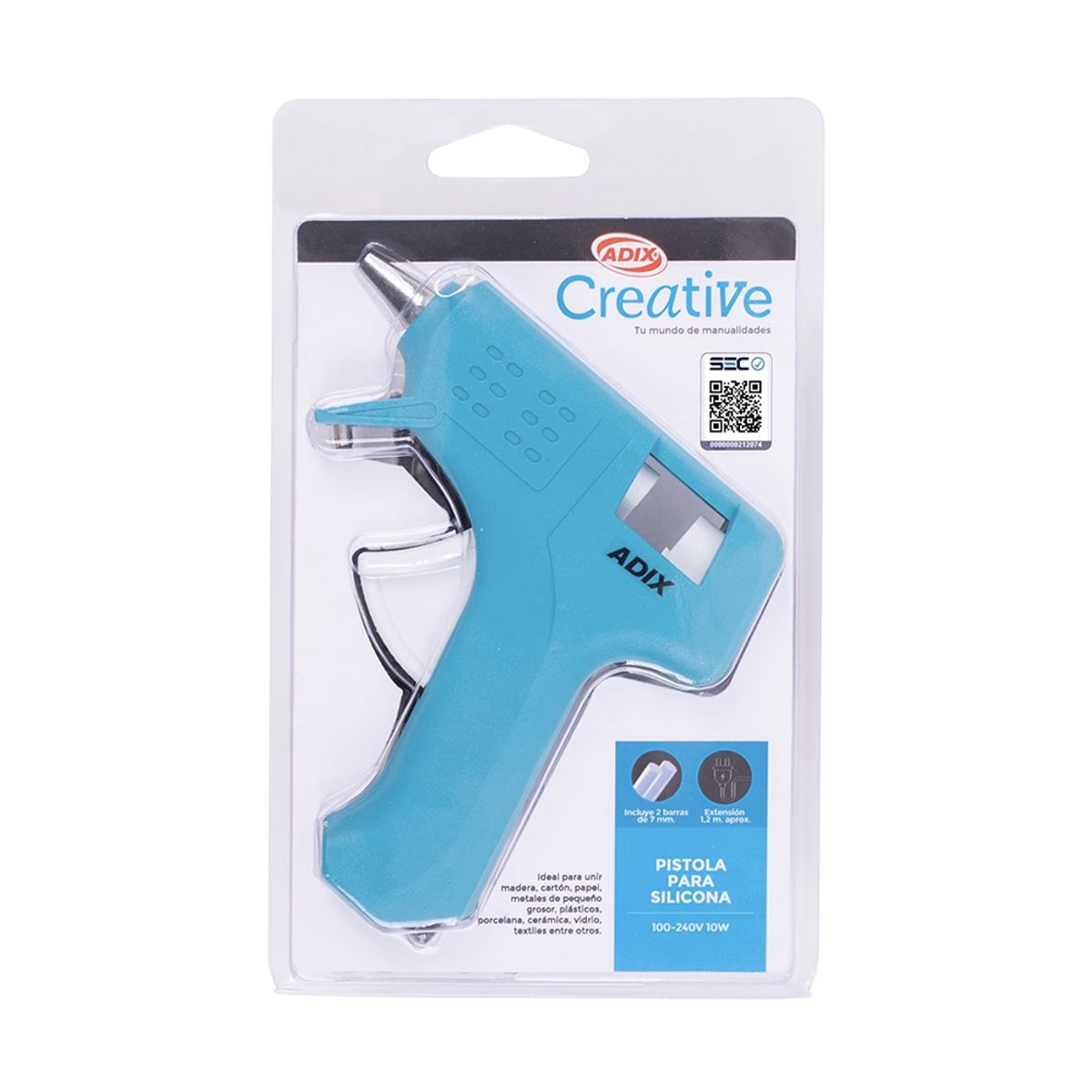 CREATIVE - Pistola Silicona 10w Celeste Creative