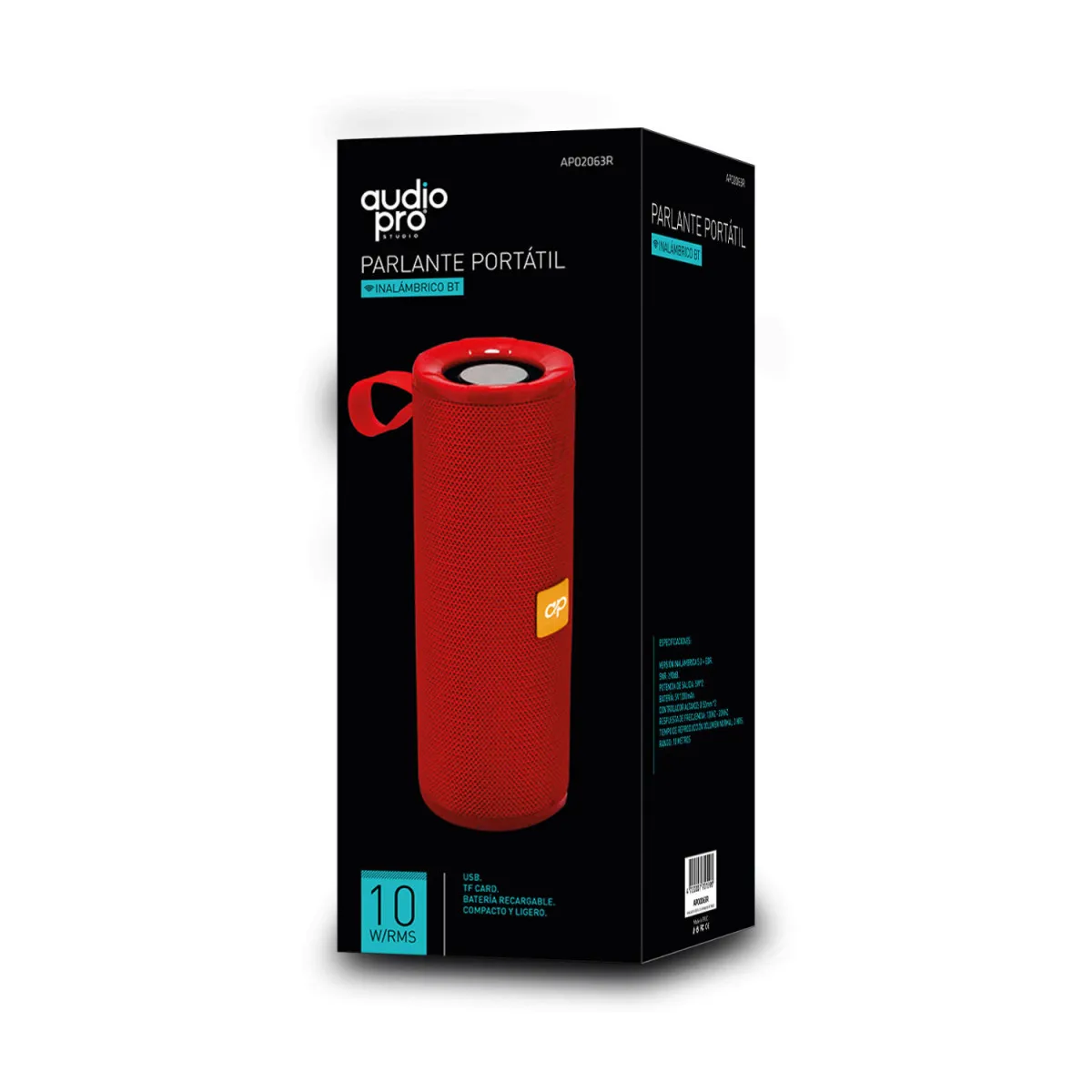 AUDIOPRO - PARLANTE PORTATIL BLUETOOTH USBSDBATERIA RECARGABLE 10W AP02063W