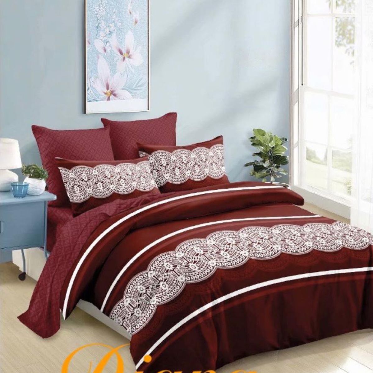 GENERICO - CUBRECAMA QUILT DE VERANO DELGADO DISEÑO BURDEO CLASICO 1.5 PLAZA