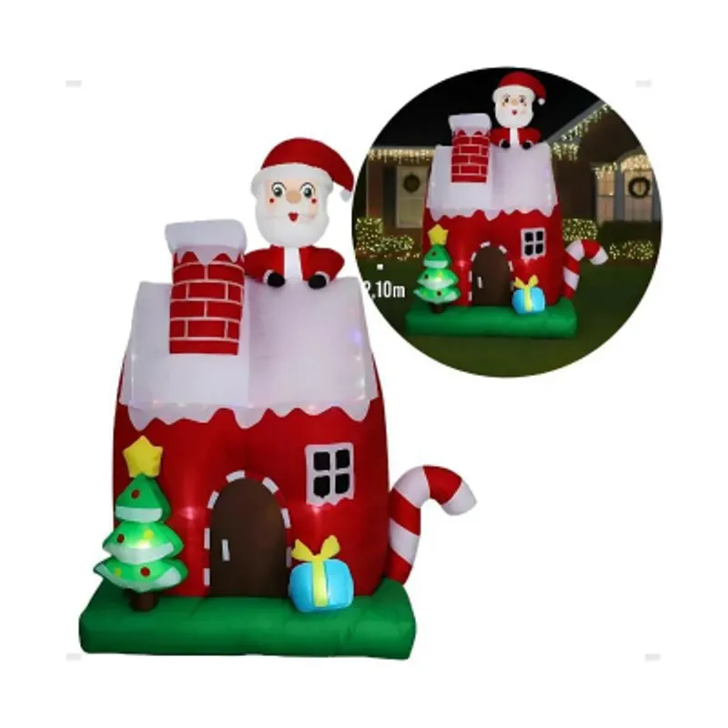 GENERICO - Inflable Navideño Casa Viejo Pascuero Rojo