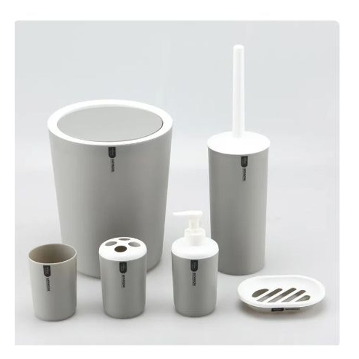 GENERICO - Set De Baño 6  Accesorio Elegante Gris