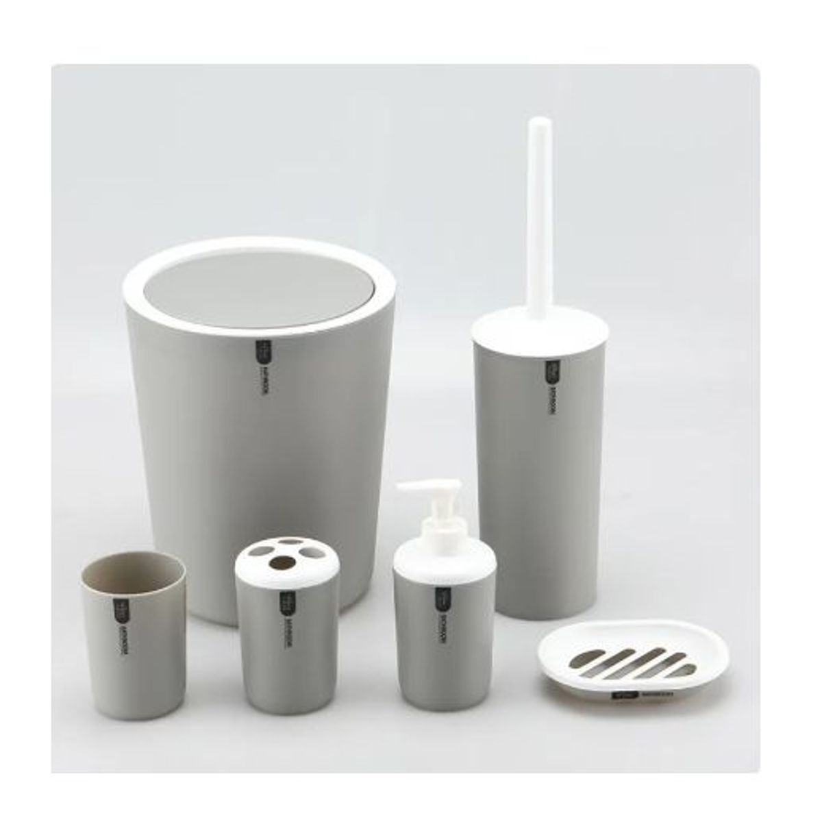 GENERICO - Set De Baño 6  Accesorio Elegante Gris