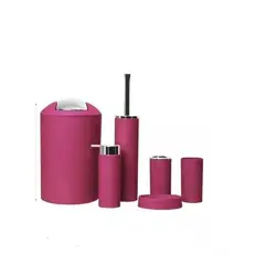 GENERICO - Set De Baño 6 Accesorios Organizadoras Elegante Burdeo