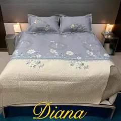 GENERICO - CUBRECAMA QUILT DE VERANO DELGADO DISEÑO DUOCOLOR FLOR 1.5 PLAZA