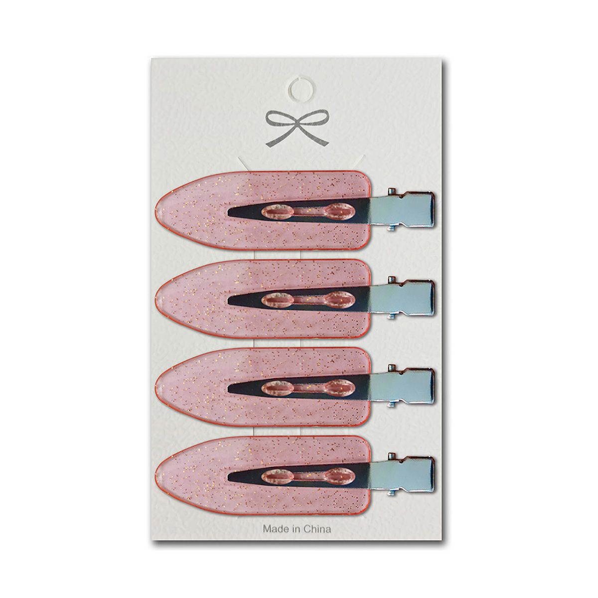 GENERICO - Clips Cabello 4uds Rosado Transparente