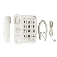 TECNOLAB - Teléfono Fijo Sobremesa 3 Teclas Rápidas Blanco - SC