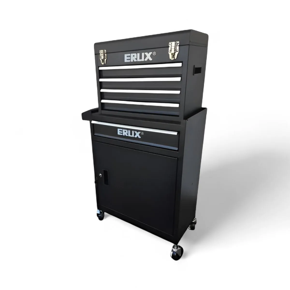 ERUX - Gabinete Metálico para Herramientas Con Ruedas NEGRO