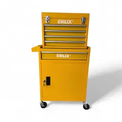 ERUX - Gabinete Metálico para Herramientas Con Ruedas Amarillo