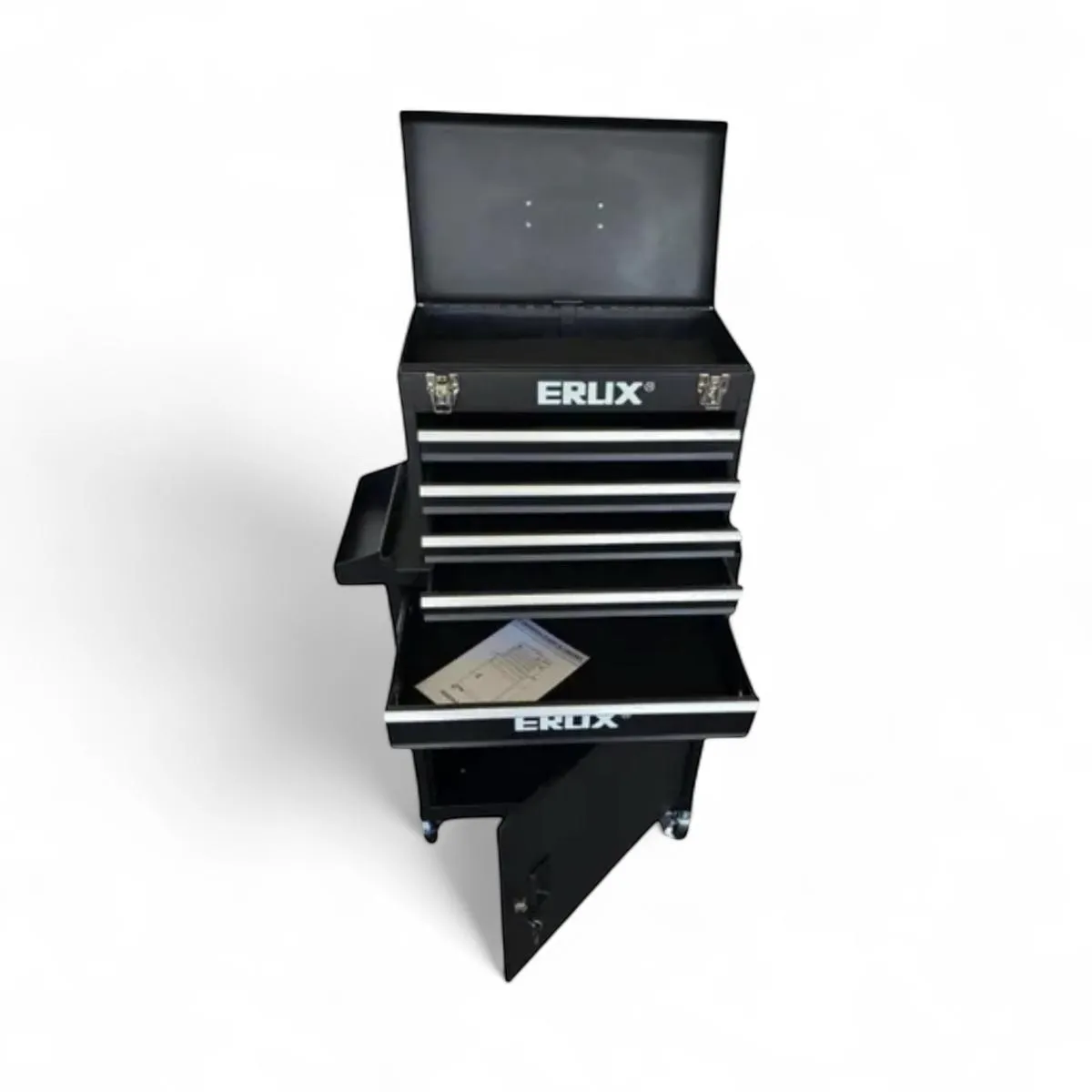 ERUX - Gabinete Metálico para Herramientas Con Ruedas NEGRO
