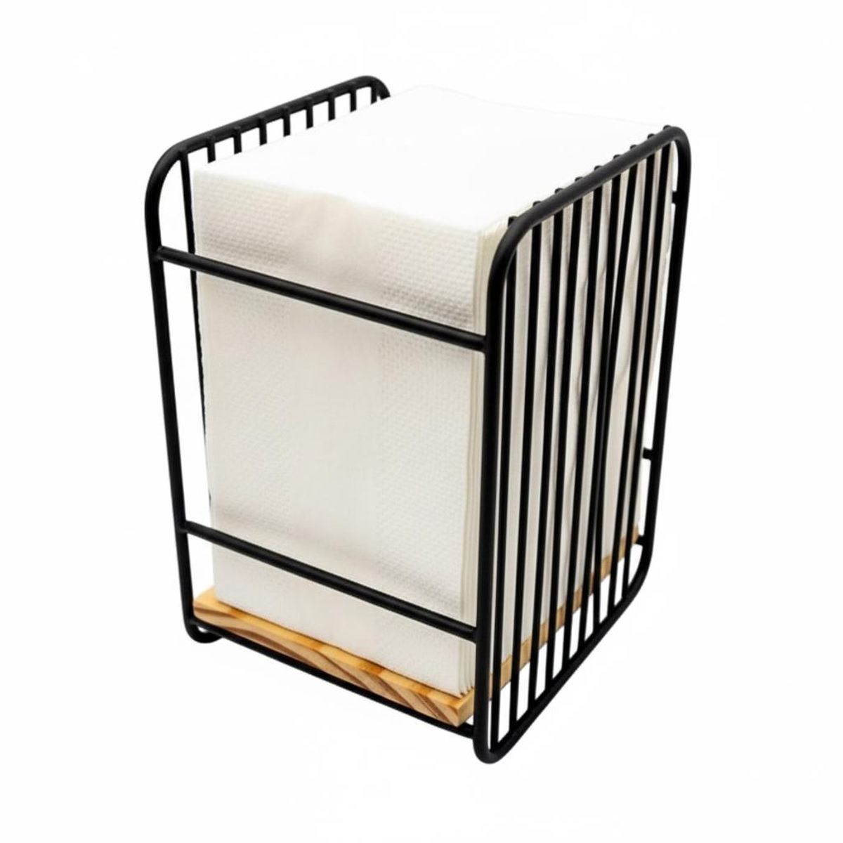 WAKESHOME - Servilletero De Metal Color Negro Dispensador De Servilletas