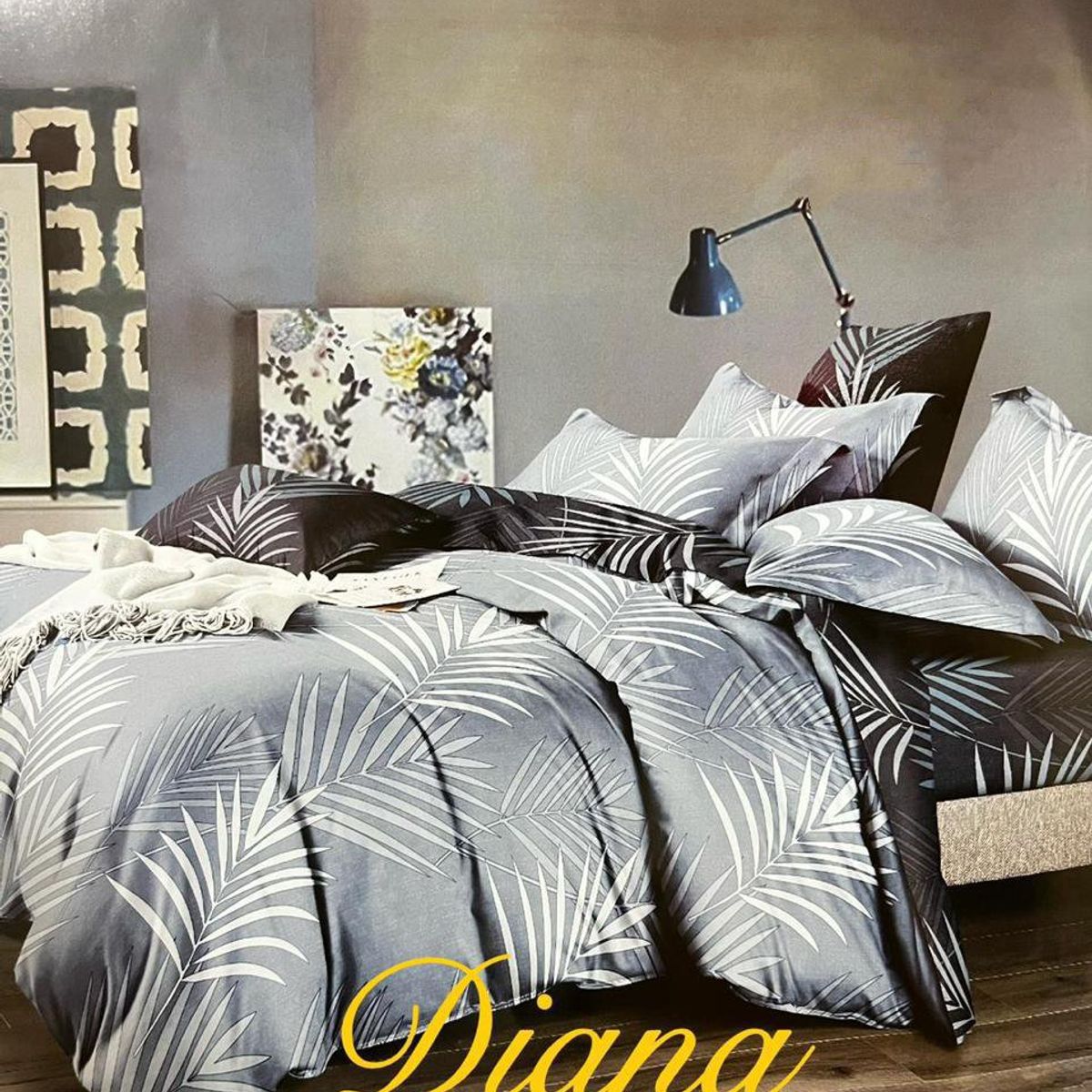 GENERICO - CUBRECAMA QUILT DE VERANO DELGADO DISEÑO GRIS PALMAS 1.5 PLAZA