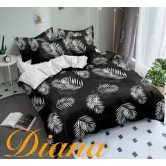 GENERICO - CUBRECAMA QUILT DE VERANO DELGADO DISEÑO NEGRO PALMAS 1.5 PLAZA