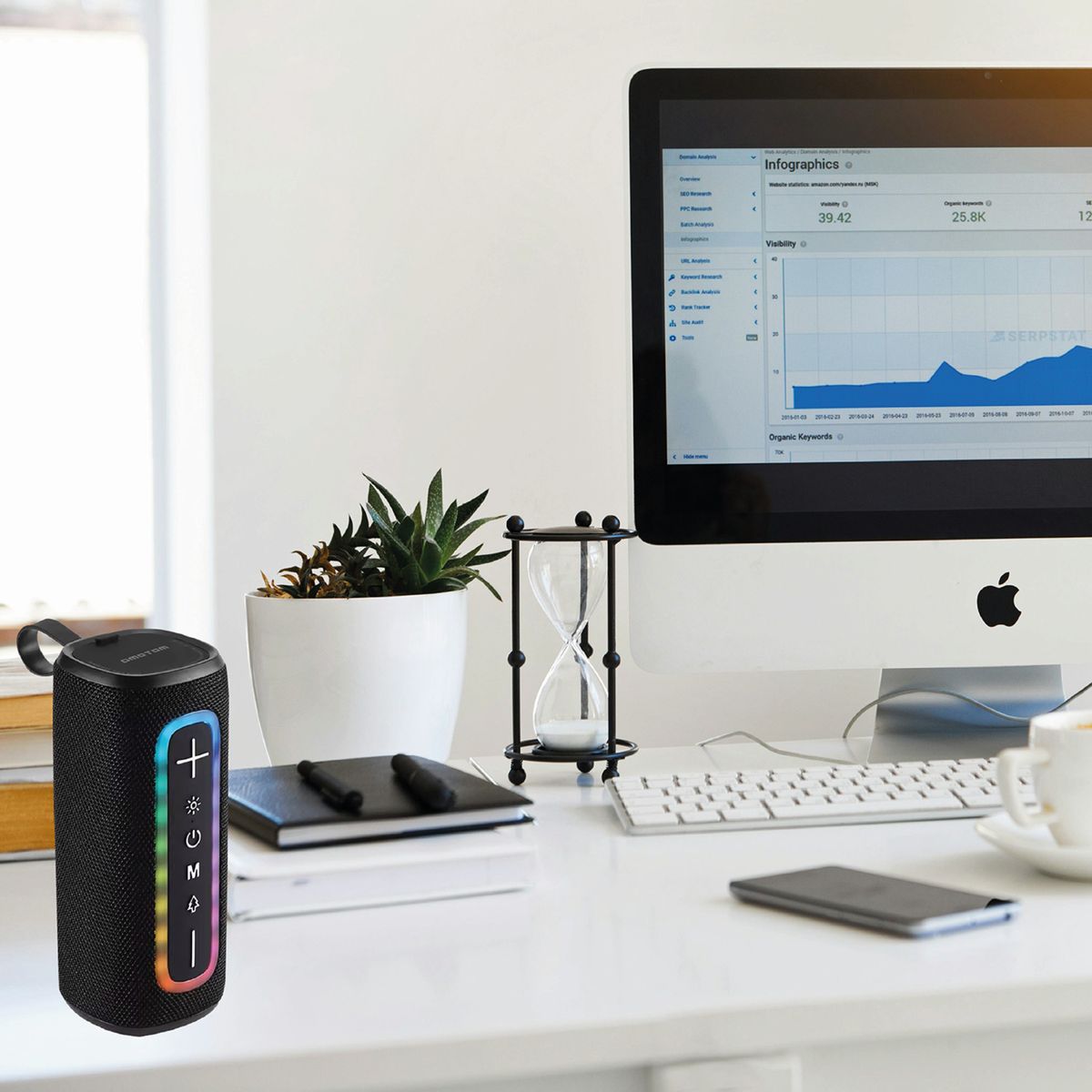 MOTOMO - PARLANTE PORTÁTIL BLUETOOTH ILLUM RGB NEGRO PAPOBT23