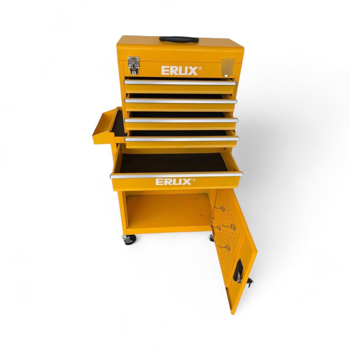 ERUX - Gabinete Metálico Caja Porta Herramientas Con Ruedas