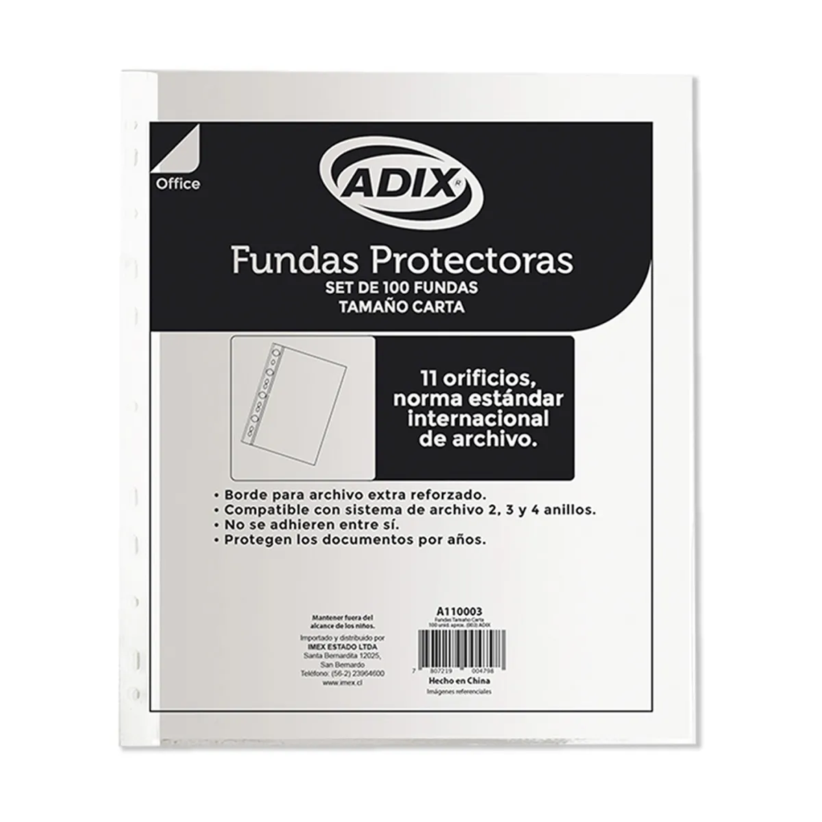 ADIX - Funda Protectora Hojas Carta 100u Adix