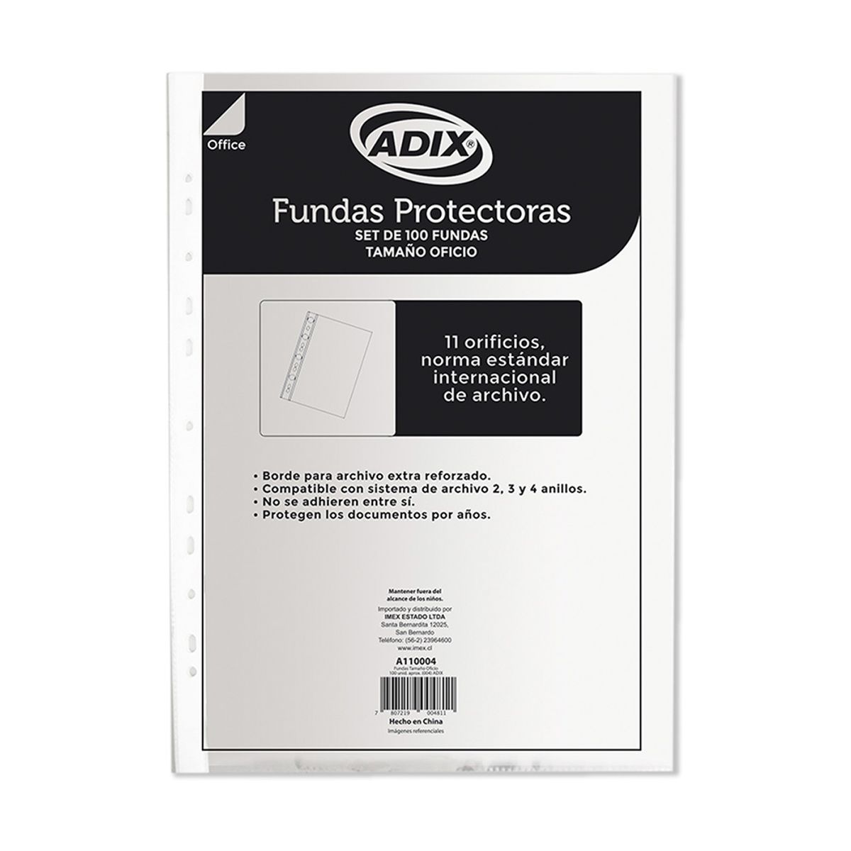 ADIX - Funda Protectora Hojas Oficio 100u Adix