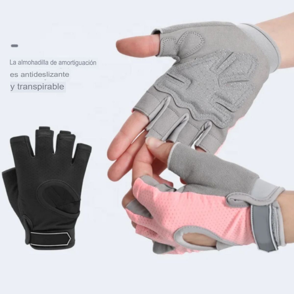 GENERICO - Guantes Medio Dedo Ciclismo Y Gimnasio Antideslizantes L