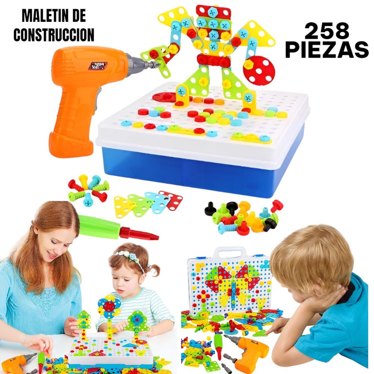 GENERICO - Maleta Interactiva De Herramientas Para Niños - 258 Piezas