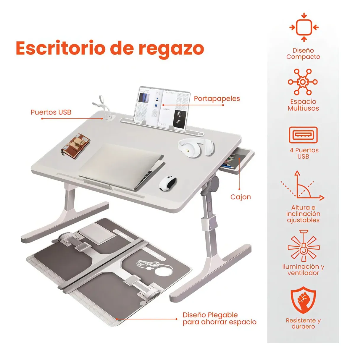 EVERSO - Mesa Cama Plegable Para Laptop Y Notebook
