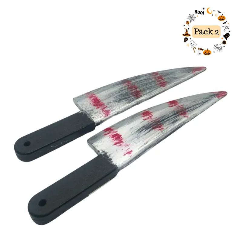 EKOL TACTICA MILITAR - Pack 2 Cuchillos Con Sangre Juguete Halloween 2025