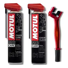 MOTUL - Kit De Limpieza Y Lubricación C1 + C2 + Cepillo De Limpieza