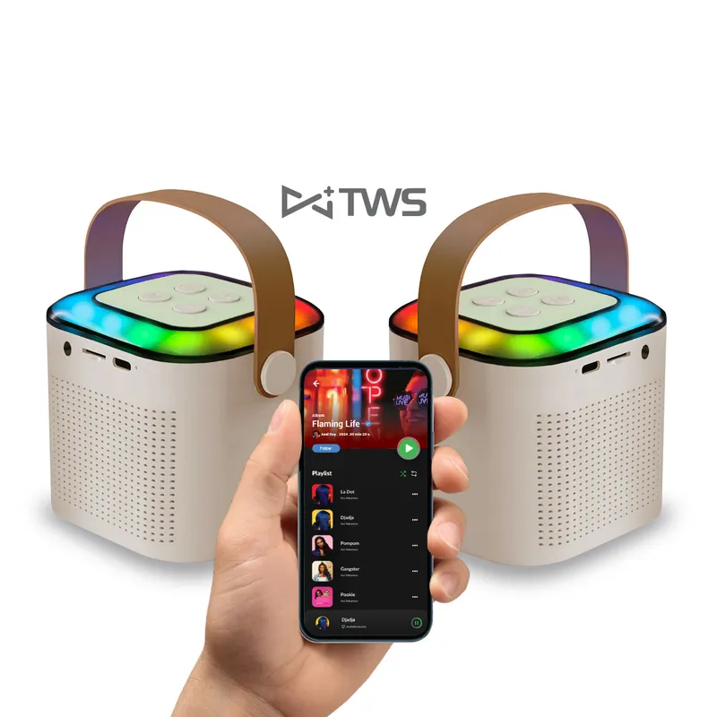 MLAB - PARLANTE PORTÁTIL BLUETOOTH MY LIL FIRST SINGER LUZ RGB 2 MIC 09394
