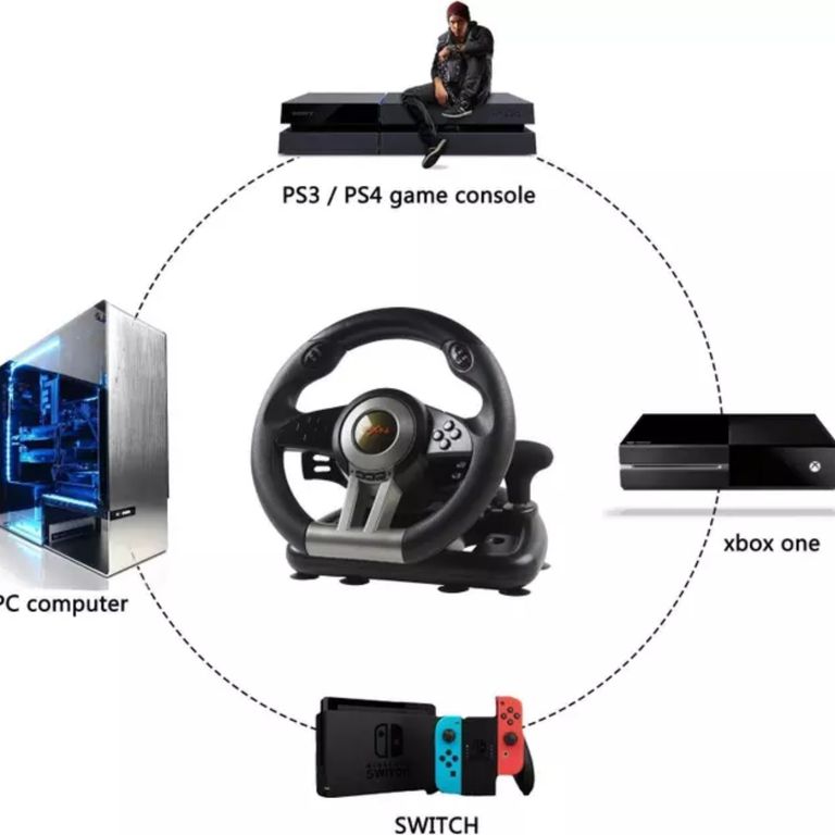 MOVI Volante Gaming Simulador Con Pedales PC PS3 PS4 XSERIES XLS SWITCH