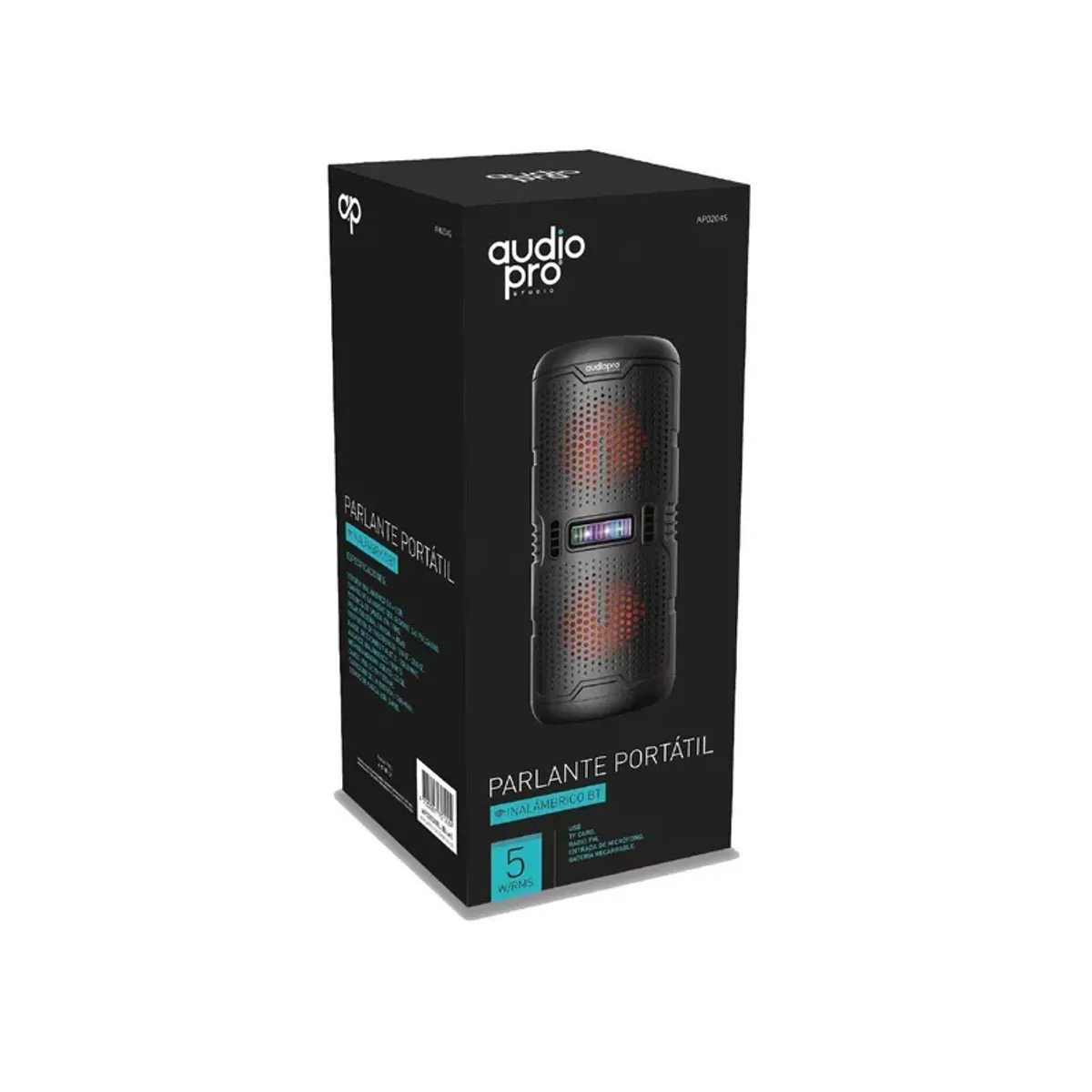 AUDIOPRO - PARLANTE KARAOKE BLUETOOTH CENTRADA MICROF FMUSBSDBAT 5W AP02045BK