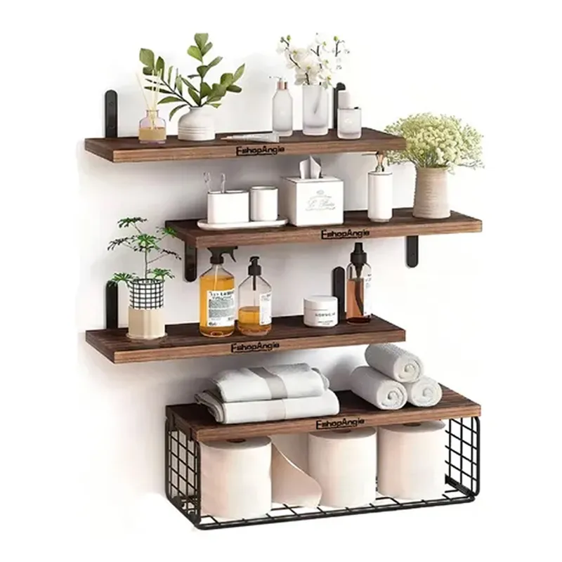 ESHOPANGIE - Repisas Estantes Flotantes De Madera Modernas Marrón