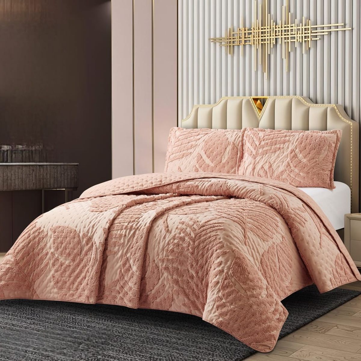 GENERICO - Cobertores Quilts Verano con Bordados en alto relieve técnica Tufting