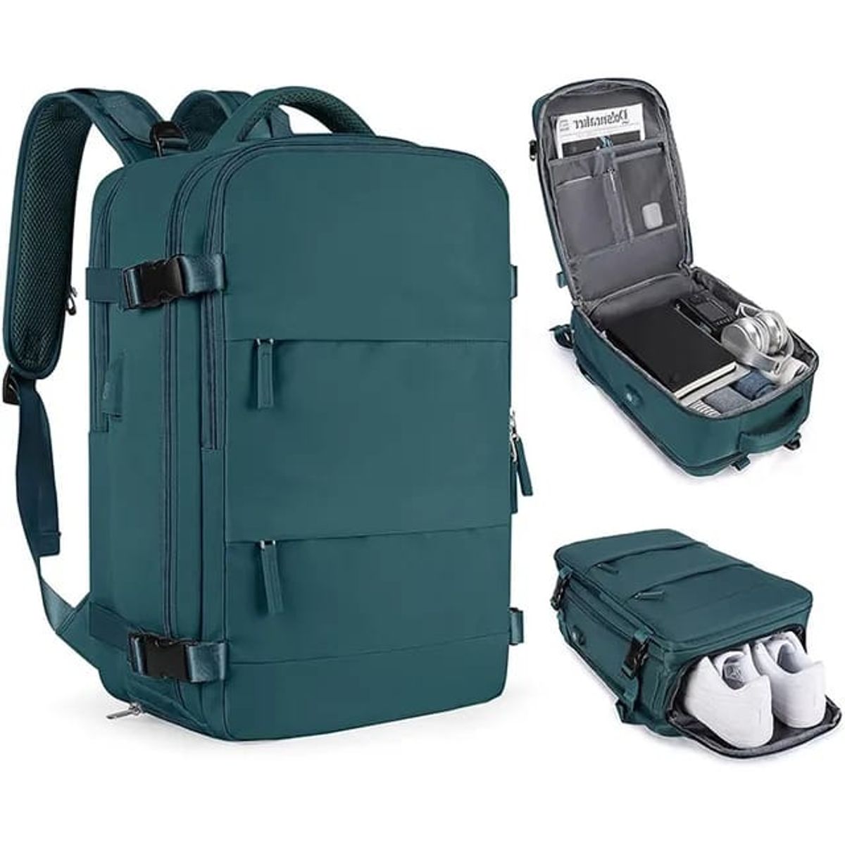 GENERICO - Mochila de Viaje Multifuncional 40L - Apta para Avion Antirrobo Azul