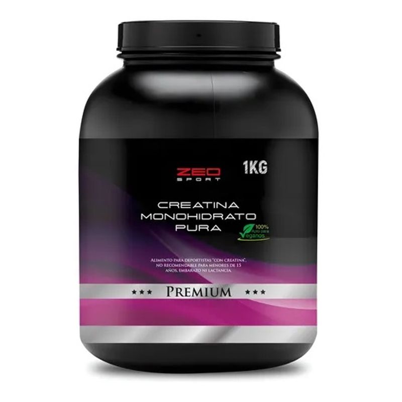 ZEO SPORT - Creatina Monohidratada Polvo 1 Kilo Pura. Fitnesss