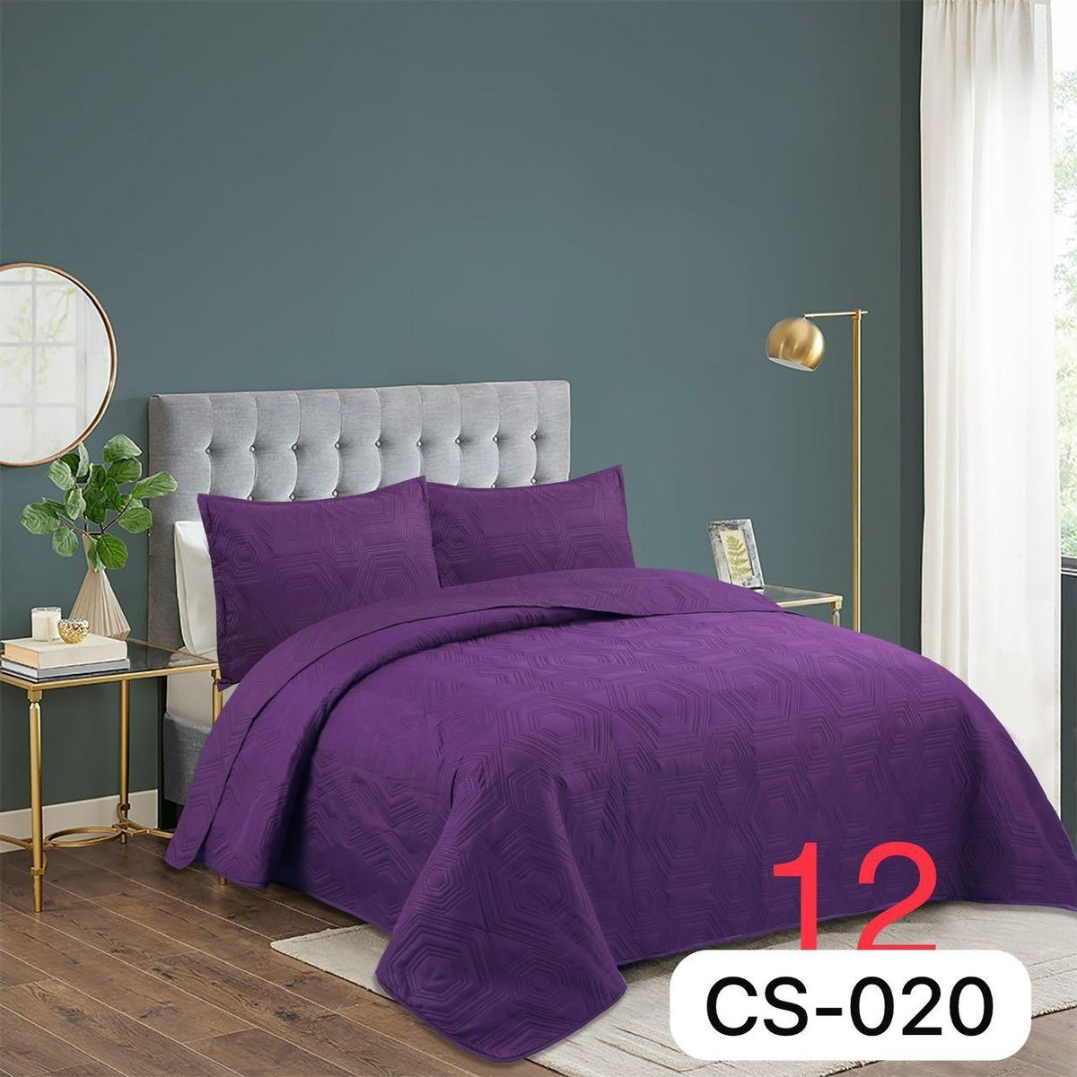 GENERICO - Cobertor Quilt de Verano 1,5 plaza - Color Violeta