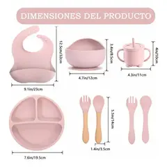 EVERSO - Set De Alimentación Para Bebé Plato Bebé Vajilla De Silicona
