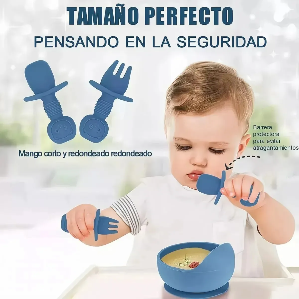 EVERSO - Set De Alimentación Para Bebé Plato Bebé Vajilla De Silicona