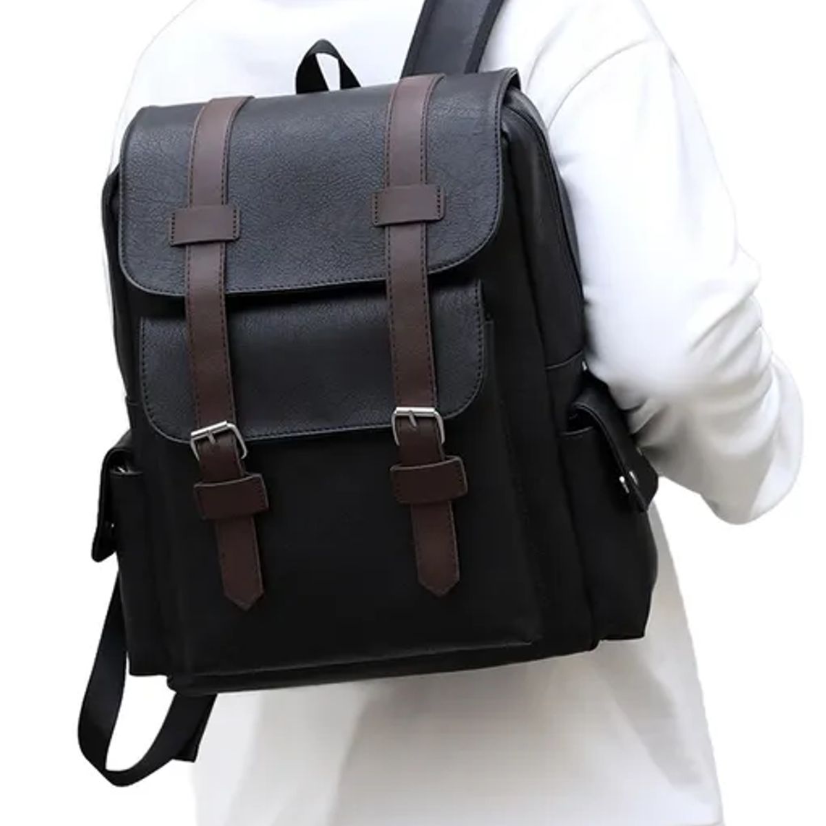 GENERICO - Mochila Urbana Ecocuero Estilo Coreano Cuero Pu