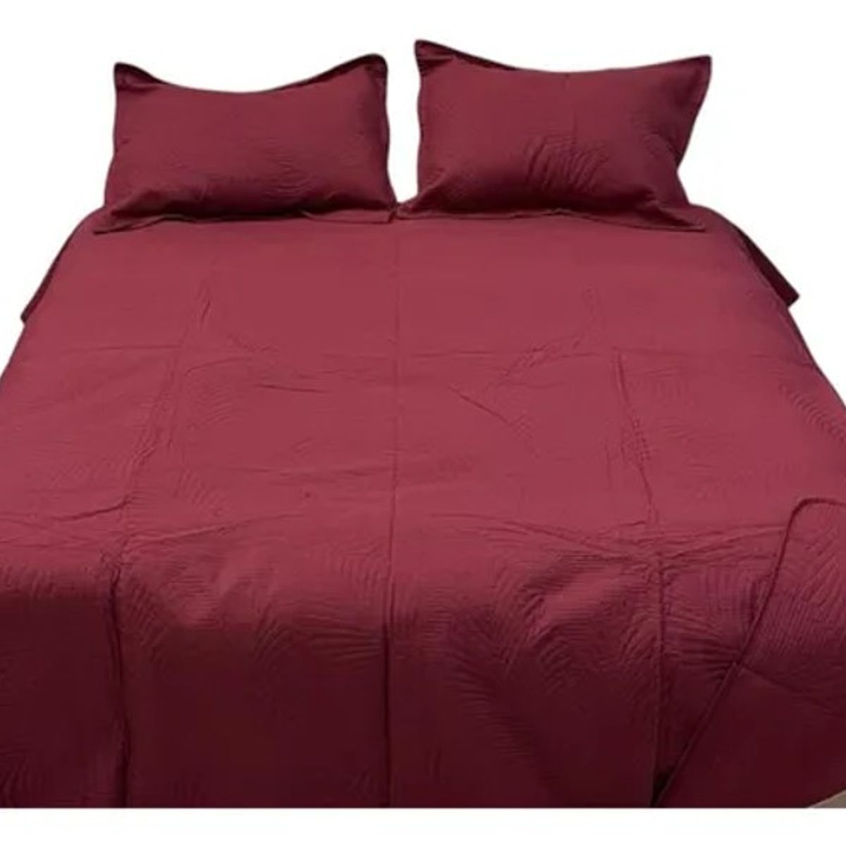 GENERICO - CUBRECAMA QUILT DE VERANO DELGADO UNICOLOR BURDEO 2 PLAZA